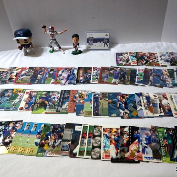 Drew Bledsoe Funk Pop SLU 100+ Card Lot w/ Game Used RCs Inserts  NM/MT - Picture 2 of 9